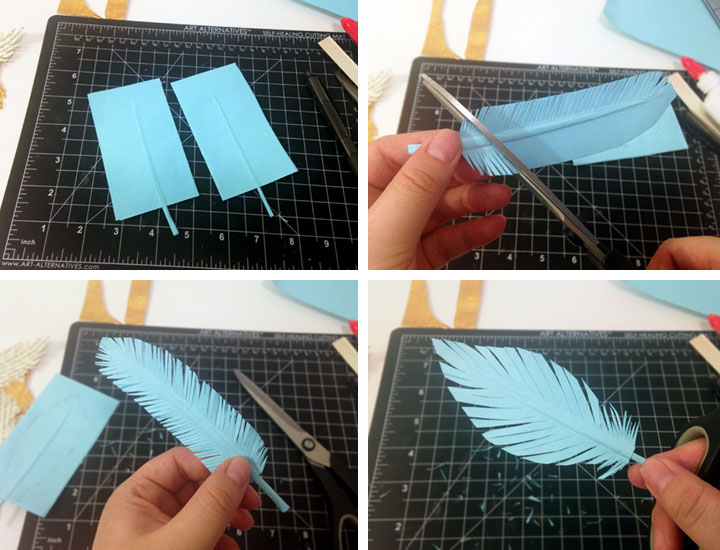 Diy 紙で鳥の羽根作り ペーパーフェザーの作り方 Diy Atelier